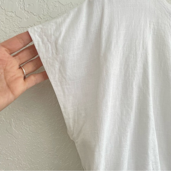 Lulus Linen Blend Top White Size XL Cropped - Picture 4 of 13
